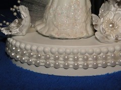 New Elegant Mirrored Heart Medium skin Bride & Groom Wedding Caketop #346