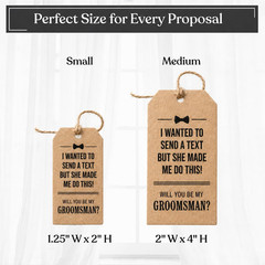 Groomsmen Proposal Gift Hang Tags Set of 10 | 8 Will You Be My Groomsman + 2 Wil