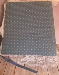 VTG Blue Floral Fabric Lace Photo Album Cottagecore Shabby Chic Slip-In Pages