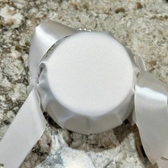 White Satin Flower Girl Basket Faux Pearl Handle Bowknot 8″ x 5″ x 5″ Wedding