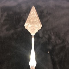 Ornate Silver Wedding Cake Server Elles Italy. Serrated edges. High shine.