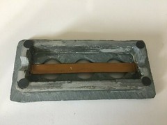 Tea Light Concrete and Slate Primitive Outdoor Rectangular 3 Hole Candle Holder