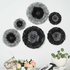 24 pack 7″ 9″ 11″ Charcoal Grey Tissue Paper Carnation Flowers Home Backdrop