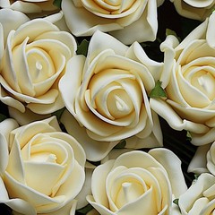 24 CREAM 2″ Mini FOAM ROSE Flowers Stems Wedding Events Decorations Supplies