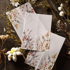 Puremigo 50 Pack Wildflower Printed Pre-Folded Vellum Jackets for