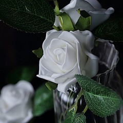 24 WHITE 2″ Mini FOAM ROSE Flowers Stems Wedding Events Decorations Supplies