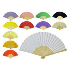 PAPER HAND FAN 8.25″ Color Choice GOOD QUALITY Bamboo Folding Pocket Purse NEW
