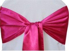 106 X 6 NEW 20 LOT SATIN FUCHSIA PINK CHAIR SASH SASHES BIRTHDAY PARTY SUPPLIES
