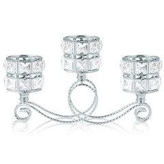 antique crystal dining table with 3 candlesticks romantic metal wedding banquet