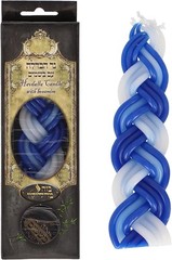Shalhevet 12 Havdalah Sets Of Braided Blue And White Candles A Small Container
