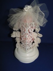 New Vintage Wilton «Chapel Bells » Wedding Cake Top, Pink satin bell, 103-2415