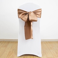 10 TAUPE Satin CHAIR SASHES Ties Bows Wedding Ceremony Reception Decorations