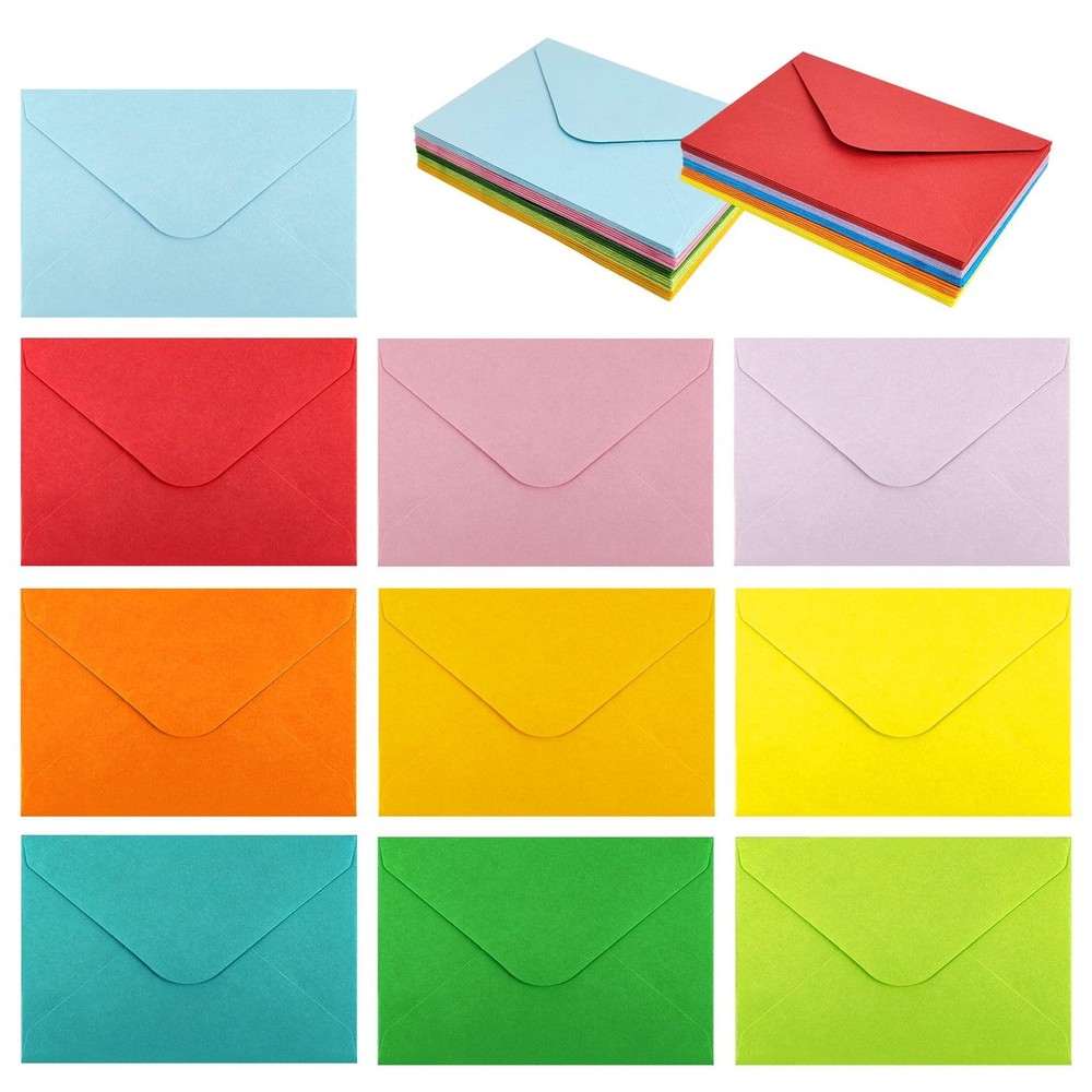 50 Pcs Gift Card Envelopes, Assorted Color Mini Envelopes 50 pcs, 10 colors