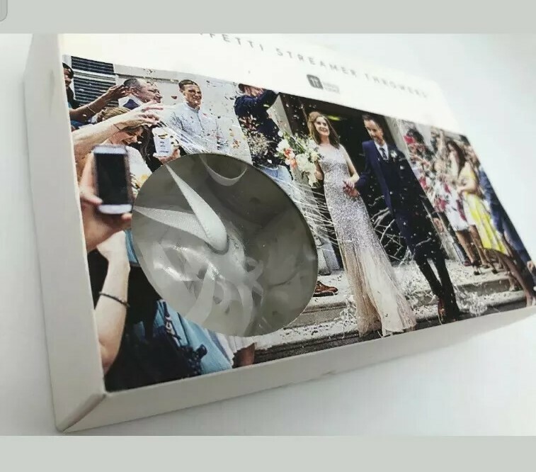 6 WHITE WEDDING CONFETTI STREAMER THROWERS Wedding Party Accessory THROWER