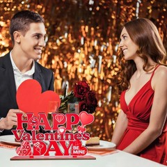 Valentines Day Table Decorations for Home Wood Decor 11.8×6.5 Inch, Red