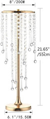 Elegant 10 Pcs Gold Metal Crystal Flower Stands for Wedding Centerpieces