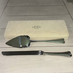 Vtg Lenox Wedding Promises Silver Plated Cake Knife & Server Set 2-Piece Heart