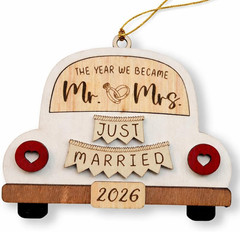 Wedding Gifts for Couple – Mr and Mrs Gift 2026 – Just Married Ornament – Bridal