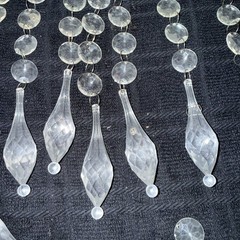 HUGE LOT ACRYLIC HANGING CRYSTALS ORNAMENTS WITH TEARDOP PRISMS & HOOKS