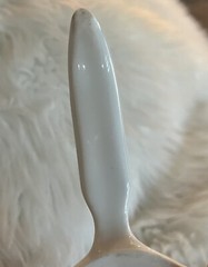 P.A.R.I.S.2 Forcelain France White Porcelain Cake Knife Server Gold Accents Read