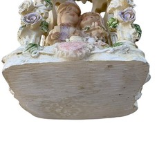 Wedding Cake Topper Bride & Groom 6”Roses Doves Hearts White Pink Purple Green