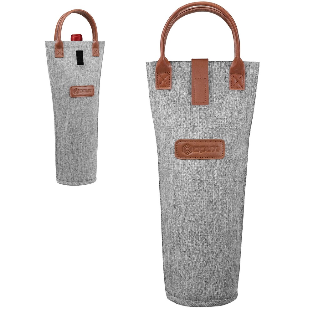 OPUX Wine Bag Single Bottle Carrier Tote, Insulated Travel Wine Cooler Bag for P