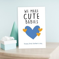 Happy First Father’s Day Card for New Dad, Cute 1st Fathers Day Card, Sweet F…