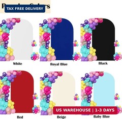 7.2FT Arch Backdrop Cover Spandex Fitted Wedding Arch Covers,Round Top Double-Si
