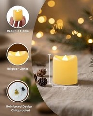 LED Votive Candles, Flameless Tea Lights Battery Included, 100 12 Pack Ivory