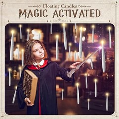 Floating Candles with Wand, 20Pcs White Hanging Candle for 20pc White-2Wand