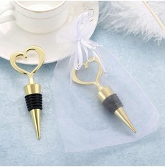 24PCS Wedding Favors & Bags Metal Alloy Heart Wine Bottle Stopper Champagne NEW