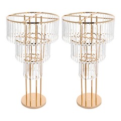 3-Tier Clear Gold Wedding Flower Stand Acrylic Iron Floor/Tabletop