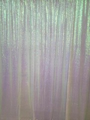 SILVER 8 ft x 8 ft Sequined Backdrop Curtain Wedding Party Booth Decorations