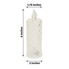 3 WARM WHITE 6″ LED Battery Operated Diamond Pillar CANDLE LIGHTS Party Events