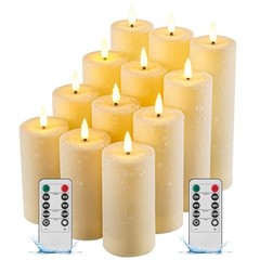 12 Pack Outdoor Waterproof LED Flameless Simulated wick#12 Simulated wick#12