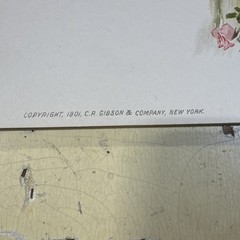 Vintage 1901 C.R. Gibson Roses On Your Way Wedding Guest Book Beige Victorian