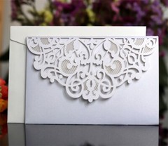 100PCS Wedding Invitation Card Personalized Laser Cut Romantic Party Floral Lace