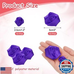 uxcell 20pcs 2Size Satin Ribbon Roses 2.5cm/5cm Ribbon Flower Rose Artificial