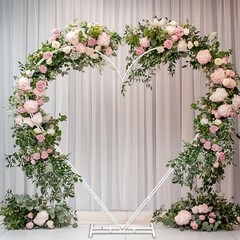 Heart Shape Wedding Arch Metal Pergola Arbor Stable Base Garden Party Decoration