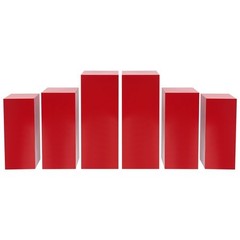 Metal Display Pedestal Stands Set of 6 Red Square for Cake Dessert Party