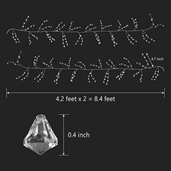 Crystal Diamond Ice Wire Garland Steel Wire Clear Acrylic Crystal Garlands