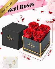 Changshunqi Forever Flowers, Preserved Roses in a Box, Eternal Rose Red
