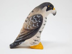 Falcon Hawk Cake Top Bride Groom Love Bird Wedding Engagement Carved Wood Statue