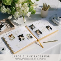 Simply Beige Wedding Guest Book for Reception Linen Sign In Book