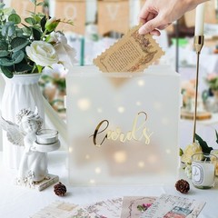 Acrylic Wedding Card Box with String Light, Frosted Gift Card Box for Wedding…