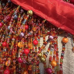 Bohemian Hippy Beaded Curtain Doorways,glass Beads Red 35”wide