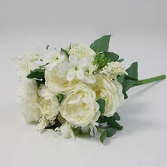 Artificial Silk Rose Flower Bouquet (NO.7) – 5 Colours Wedding Centrepiece Decor