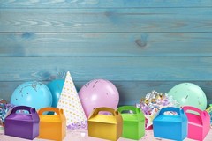 Versatile Gable Blue Treat Boxes – 12-Pack Perfect for Birthday & Baby Showers
