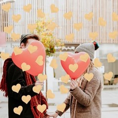 100pcs Champagne Heart Sponge Confetti Decor Heart Confetti Heart Champange