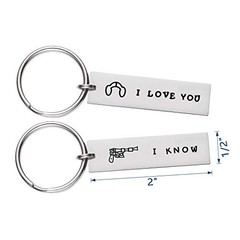 Matching Love Keychains for Couples Anniversary Wedding I Love You I Know